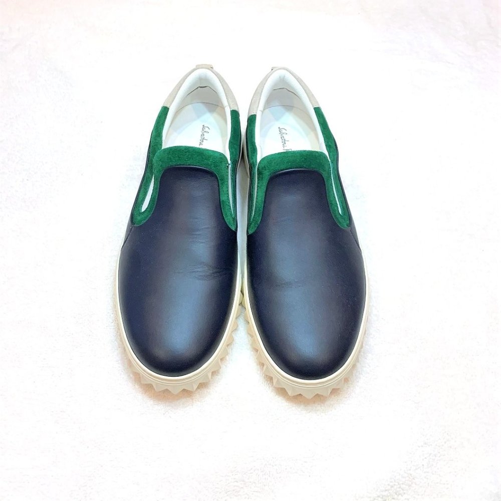 Ferragamo Cruise Corsaro Leather Slip-On Sneakers